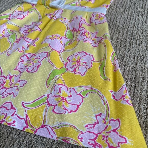 Lilly Pulitzer Yellow “Amberly Dress”Pleated Strapless Sundress - Picture 4 of 7
